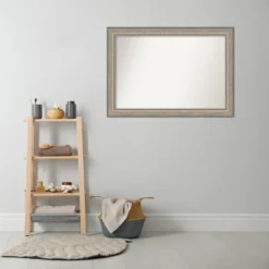 41"x29" Non-Beveled Wood Bathroom Wall Mirror Fleur Silver - Amanti Art: Modern Rectangular Design, Wall Mounted, Includes Hardware 16 41"x29" Non-Beveled Wood Bathroom Wall Mirror Fleur Silver - Amanti Art: Modern Rectangular Design, Wall Mounted, Includes Hardware -Amanti Art GUEST 7eb6d468 6eca 4091 b9ed dda3f1b3fb48
