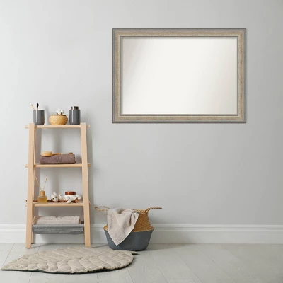 41"x29" Non-Beveled Wood Bathroom Wall Mirror Fleur Silver - Amanti Art: Modern Rectangular Design, Wall Mounted, Includes Hardware 9 41"x29" Non-Beveled Wood Bathroom Wall Mirror Fleur Silver - Amanti Art: Modern Rectangular Design, Wall Mounted, Includes Hardware - Image 7