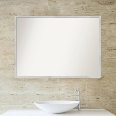 40" X 29" Non-Beveled Svelte Silver Wood Bathroom Wall Mirror - Amanti Art 6 40" X 29" Non-Beveled Svelte Silver Wood Bathroom Wall Mirror - Amanti Art - Image 4