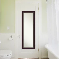 18" X 52" Non-Beveled Signore Bronze Wood On The Door Mirror - Amanti Art -Amanti Art GUEST 809e7a7c bfb4 411e bf4b e6b58b8de3d8