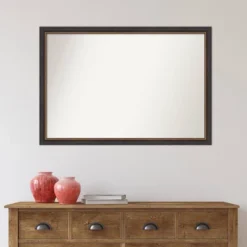 39" X 27" Non-Beveled Ashton Black Wood Wall Mirror - Amanti Art: Modern Rectangular, Includes Mount Hardware -Amanti Art GUEST 80c6ffac 7867 47ea b0a9 a0cb9132a202
