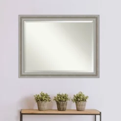 46" X 36" Parlor Framed Bathroom Vanity Wall Mirror Silver - Amanti Art -Amanti Art GUEST 815d5c15 21b3 4901 8089 335c25808370