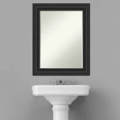 Amanti Art Shipwreck Black Petite Bevel Bathroom Wall Mirror 29.5 X 23.5 In. -Amanti Art GUEST 81c6a927 2def 48b6 91dd 761973297b6f