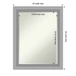 Amanti Art Peak Polished Nickel Narrow Petite Bevel Bathroom Wall Mirror 28.5 X 22.5 In. -Amanti Art GUEST 821a6bb1 ab07 412a 956b decbaef07702