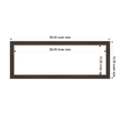 Amanti Art 15"x39" Ashton Black Framed Magnetic Dry Erase Board -Amanti Art GUEST 8311c141 dbfe 4993 b405 88f43afd4fde