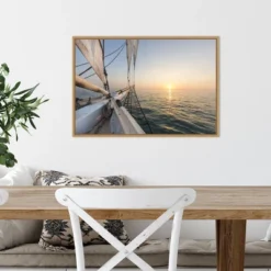 23" X 16" Sunset Cruise On The Western Union Schooner By Chuck Haney Danita Delimont Framed Canvas Wall Art - Amanti Art -Amanti Art GUEST 83d1de53 e30a 48ef b02a 96a3aa19cf2e