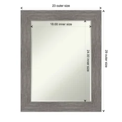 Amanti Art Pinstripe Plank Grey Petite Bevel Bathroom Wall Mirror 29.5 X 23.5 In. -Amanti Art GUEST 841ded50 11c3 4a52 a8d3 dfbef2bc5611