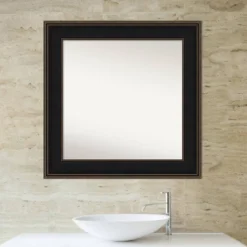 34" X 34" Non-Beveled Mezzanine Wood Bathroom Wall Mirror Espresso Brown - Amanti Art 13 34" X 34" Non-Beveled Mezzanine Wood Bathroom Wall Mirror Espresso Brown - Amanti Art -Amanti Art GUEST 854de330 4e92 4950 bd94 14d7d637e1ce