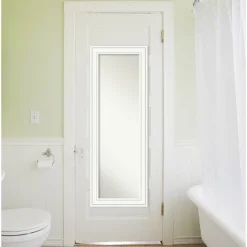 19" X 53" Non-Beveled Craftsman White Wood On The Door Mirror - Amanti Art -Amanti Art GUEST 85cc5e10 e1d6 46c9 9454 3eacfae2b013