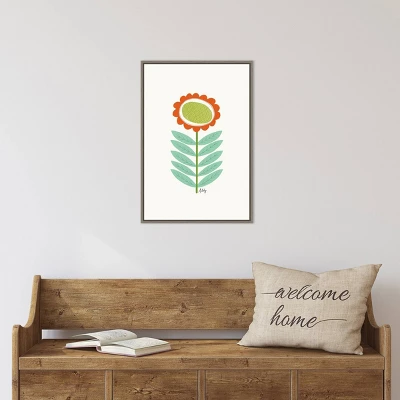 16" X 23" Mid Mod Flower No.3 By Annie Bailey Art Framed Canvas Wall Art - Amanti Art 6 16" X 23" Mid Mod Flower No.3 By Annie Bailey Art Framed Canvas Wall Art - Amanti Art - Image 4