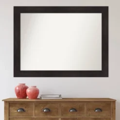 44" X 33" Non-Beveled Furniture Bathroom Wall Mirror Espresso Brown - Amanti Art: Modern Rectangular, Polystyrene Frame, Wall Mounted -Amanti Art GUEST 889b930e ebaa 4205 9395 d352638a6b7c 1