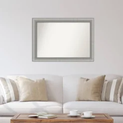 41" X 29" Non-Beveled Elegant Brushed Pewter Wall Mirror - Amanti Art -Amanti Art GUEST 895946ec d1f8 4473 9dc8 ecbc15c5fcf3