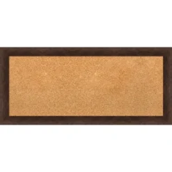 Amanti Art 33"x15" Narrow Wood Frame Natural Cork Board Warm Walnut : Bulletin Board For Office, Wall Mounted Presentation Board -Amanti Art GUEST 8aa091c7 1cc8 4eb5 be58 b828afa48a40