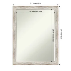 Amanti Art Distressed Cream Petite Bevel Wood Bathroom Wall Mirror 26.5 X 20.5 In. -Amanti Art GUEST 8ab49bf6 56d9 4a0d 981a ff2a5eb74f2c