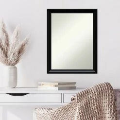 21" X 27" Non-Beveled Steinway Black Scoop Wood Wall Mirror - Amanti Art -Amanti Art GUEST 8b077ae2 449a 49e5 b308 be844aac51e6