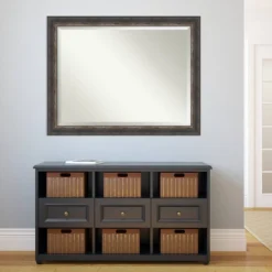 45" X 35" Bark Rustic Char Framed Wall Mirror Brown - Amanti Art -Amanti Art GUEST 8bd618b0 9d24 47ee a583 a32ddba59e44