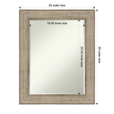 Amanti Art Trellis Silver Petite Bevel Wood Bathroom Wall Mirror 30 X 24 In. 5 Amanti Art Trellis Silver Petite Bevel Wood Bathroom Wall Mirror 30 X 24 In. - Image 3