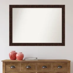42" X 31" Non-Beveled William Mottled Bronze Narrow Wall Mirror - Amanti Art -Amanti Art GUEST 8d48b7d2 306a 441d af05 3de04e30a4ea