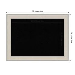 Amanti Art 32"x24" Cottage Wood Frame Black Cork Board White/Silver - : Wall Mounted Bulletin Board, Custom Framed, Home Organization -Amanti Art GUEST 8d599306 979a 438e 9411 75cd3ba06c9e