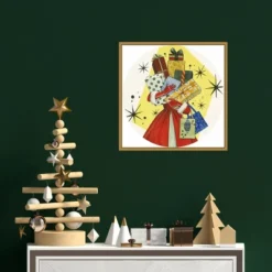 16" X 16" Vintage Christmas Gifts By Grace Popp Framed Canvas Wall Art - Amanti Art -Amanti Art GUEST 8dbbe1c8 8d0d 48a8 83d3 93e62b4e5e10