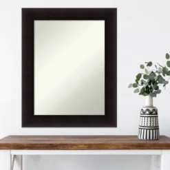 24" X 30" Non-Beveled Portico Espresso Wood Wall Mirror - Amanti Art -Amanti Art GUEST 8dc86c5b 6cb6 45cb b303 c26d3eff7e46