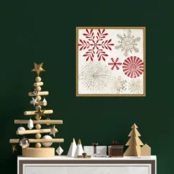 16" X 16" Christmas Snowflakes By PI Studio Framed Canvas Wall Art - Amanti Art -Amanti Art GUEST 8e899ea6 0ef9 42b0 b879 f6900bc353ef