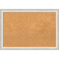 26"x18" Two Tone Wood Frame Cork Board Silver - Amanti Art -Amanti Art GUEST 8edc5549 9c13 4121 a6a6 aa759f2c1cbe