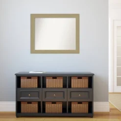 32" X 26" Non-Beveled Mosaic Bathroom Wall Mirror Gold - Amanti Art -Amanti Art GUEST 8f70e3b3 139d 49a9 aad6 7eb70f1b737a