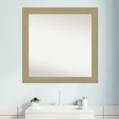 30" X 30" Non-Beveled Mosaic Bathroom Wall Mirror Gold - Amanti Art -Amanti Art GUEST 8f8a74ce 97cd 4932 8594 ffa6c9c0ef8d