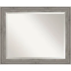 Regis Barnwood Framed Bathroom Vanity Wall Mirror Gray - Amanti Art -Amanti Art GUEST 919a1856 2fd7 4a00 963e 250a0f161573