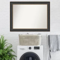 44" X 33" Non-Beveled Thomas Black Bronze Wall Mirror - Amanti Art: Modern Rectangular, Polystyrene Frame, Includes Mount Hardware -Amanti Art GUEST 928930e1 1952 472f 8e77 fb0e1dd94d8b