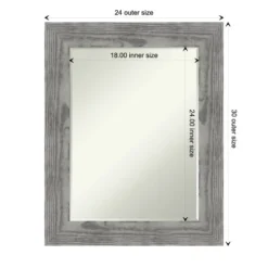 Amanti Art Bridge Petite Bevel Wood Bathroom Wall Mirror -Amanti Art GUEST 9294b11d 34ea 43a4 9431 ea1f036e6440