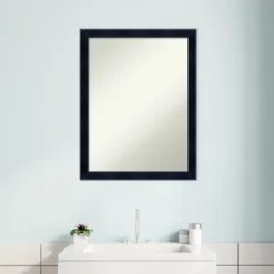 Madison Black Non-Beveled Wood Bathroom Wall Mirror -Amanti Art GUEST 929b9f8d a71e 4268 82e2 e6858315950e
