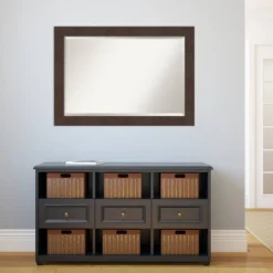 41" X 29" Wildwood Framed Wall Mirror Brown - Amanti Art -Amanti Art GUEST 92a6b74b 67a5 4e52 b1b7 849f6a49e6c0