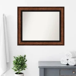 35" X 29" Non-Beveled Vogue Bronze Bathroom Wall Mirror - Amanti Art -Amanti Art GUEST 931b0f21 fc23 49f8 aa43 a51ab6b8959a
