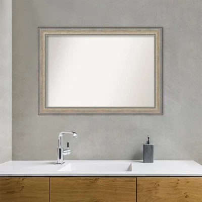 41"x29" Non-Beveled Wood Bathroom Wall Mirror Fleur Silver - Amanti Art: Modern Rectangular Design, Wall Mounted, Includes Hardware 10 41"x29" Non-Beveled Wood Bathroom Wall Mirror Fleur Silver - Amanti Art: Modern Rectangular Design, Wall Mounted, Includes Hardware - Image 8