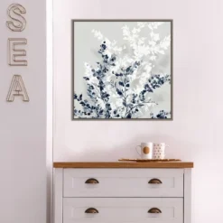 22" X 22" Blue Spring II By Isabelle Z Framed Canvas Wall Art Gray Wash - Amanti Art -Amanti Art GUEST 95ae03f7 7c7d 4558 ad3c 514628caad10