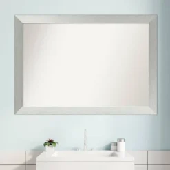 40" X 28" Non-Beveled Wood Bathroom Wall Mirror Brushed Sterling Silver - Amanti Art 16 40" X 28" Non-Beveled Wood Bathroom Wall Mirror Brushed Sterling Silver - Amanti Art -Amanti Art GUEST 962306d2 2b4e 407a 8328 e1fb99ff8143