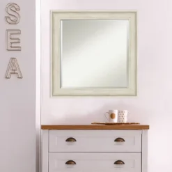 25" X 25" Regal Birch Framed Wall Mirror Cream - Amanti Art -Amanti Art GUEST 96586fb3 1b72 4911 92d1 68cf5334fbd4