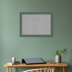 31"x23" Upcycled Framed Magnetic Board Teal/Gray - Amanti Art: Wall Mount, Metal, Office/Home Use -Amanti Art GUEST 9669f1c3 b938 4746 93ad cac2dff5d79a