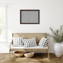 31"x23" Narrow Framed Magnetic Board Warm Walnut - Amanti Art: Metal, Wall Mount, Office Decor -Amanti Art GUEST 96fd4873 f9cb 4aba 800e 7521fcff77a4
