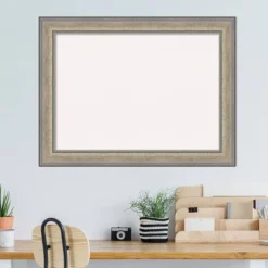 33"x25" Wood Frame White Cork Board Fleur Champagne Silver - Amanti Art -Amanti Art GUEST 973871ad 4438 4eda 9898 118394fd2f3a