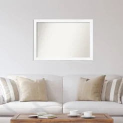 39" X 27" Non-Beveled Cabinet White Narrow Wall Mirror - Amanti Art -Amanti Art GUEST 984d71cc 5345 486d 8207 232c4452a483