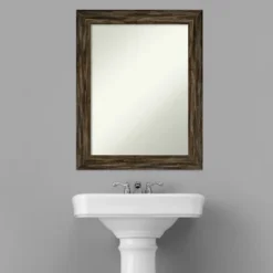 Fencepost Narrow Non-Beveled Wood Bathroom Wall Mirror -Amanti Art GUEST 9a55551b 61f2 4eb3 9410 921df0b25e46