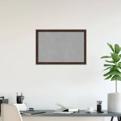 39"x27" Narrow Framed Magnetic Board Warm Walnut - Amanti Art: Metal Wall Mount, Office Decor, No Choking Hazard -Amanti Art GUEST 9a82572c 4066 40ce bc16 22fbd1efee77
