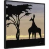 22" X 22" Savanna Giraffes IV By James Burghardt Framed Canvas Wall Art Black - Amanti Art
