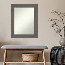24" X 30" Non-Beveled Rustic Plank Gray Wall Mirror - Amanti Art -Amanti Art GUEST 9d96ba0b e4a9 40fc 9ae6 85c8b9cf0be8