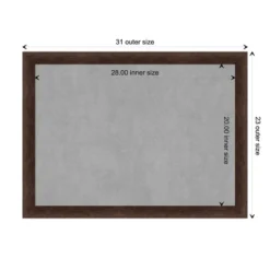 31"x23" Narrow Framed Magnetic Board Warm Walnut - Amanti Art: Metal, Wall Mount, Office Decor -Amanti Art GUEST 9d9873c2 403d 4cfa 8dda 6f86afd53dd6