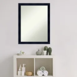 Madison Black Non-Beveled Wood Bathroom Wall Mirror -Amanti Art GUEST 9e793911 05be 47e0 95cb 8ffdc3b82d09