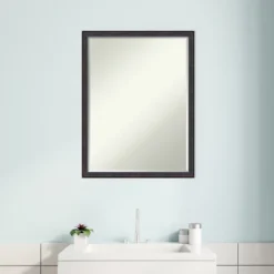 Amanti Art Dark Bronze Scoop Petite Bevel Wood Bathroom Wall Mirror 25.5 X 19.5 In. -Amanti Art GUEST 9eac90bd d11e 420e babb 449d11ea60dd